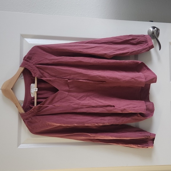 Cloth & Stone Anthropologie longsleeve pink blouse XS - Picture 4 of 8